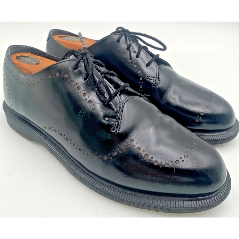 Dr. Martens Women's Charlotte 4-eye Black Leather Shoes Classic Brogue Size 10